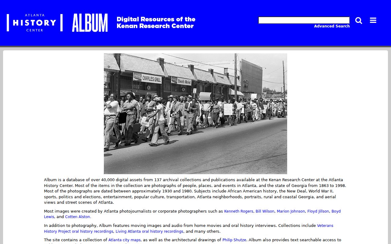 Atlanta directory search in History Center ALBUM