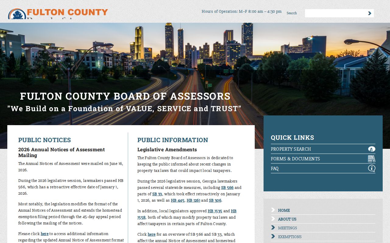 Atlanta public records portal for Fulton property assessments