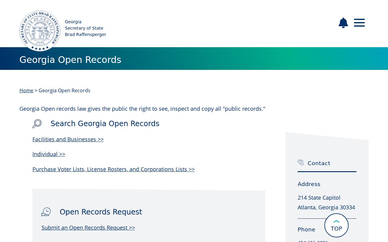 Georgia request route for Atlanta voter registration lists