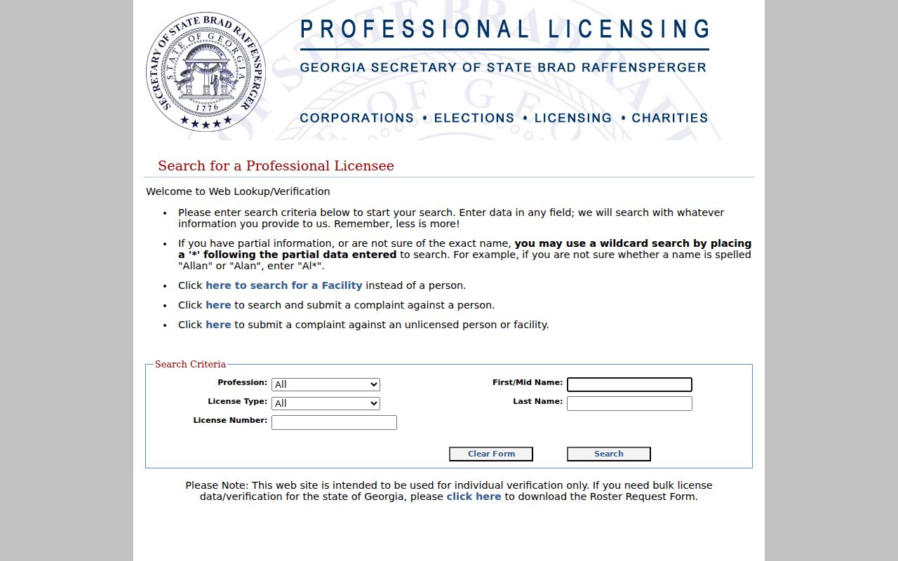 Atlanta people directories professional license search